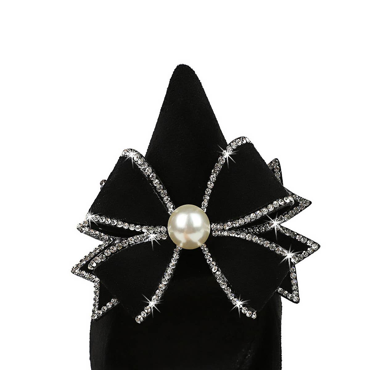 POINTED TOE PEARL AND RHINESTONE BOW HIGH HEELS_CWSHH0103