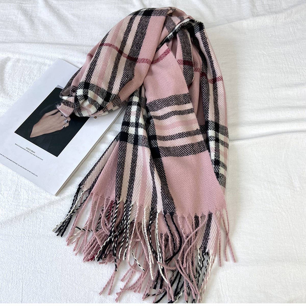 PLAID SCARF WARM FRINGE WINTER WRAP_CWASC1467