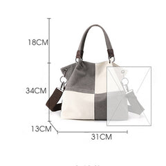 RETRO STITCHING CANVAS TOTE BAG_CWAB1256