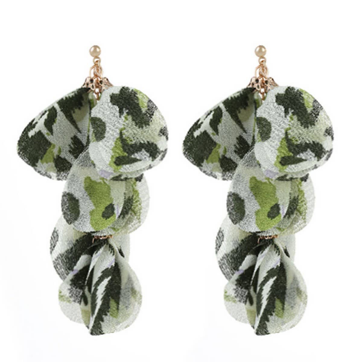 HANDMADE LEOPARD TASSEL EARRINGS BOLD LONG DROPS_CWMM6179