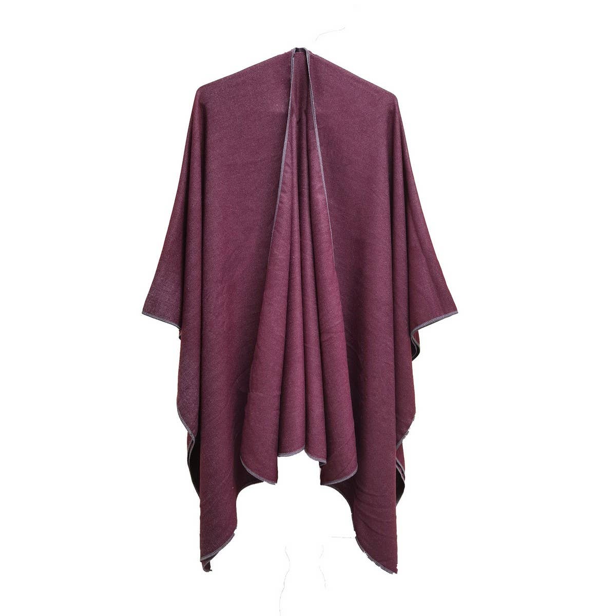 FASHION SOLID COLOR WARM SPLIT SHAWL CLOAK_CWASC0285