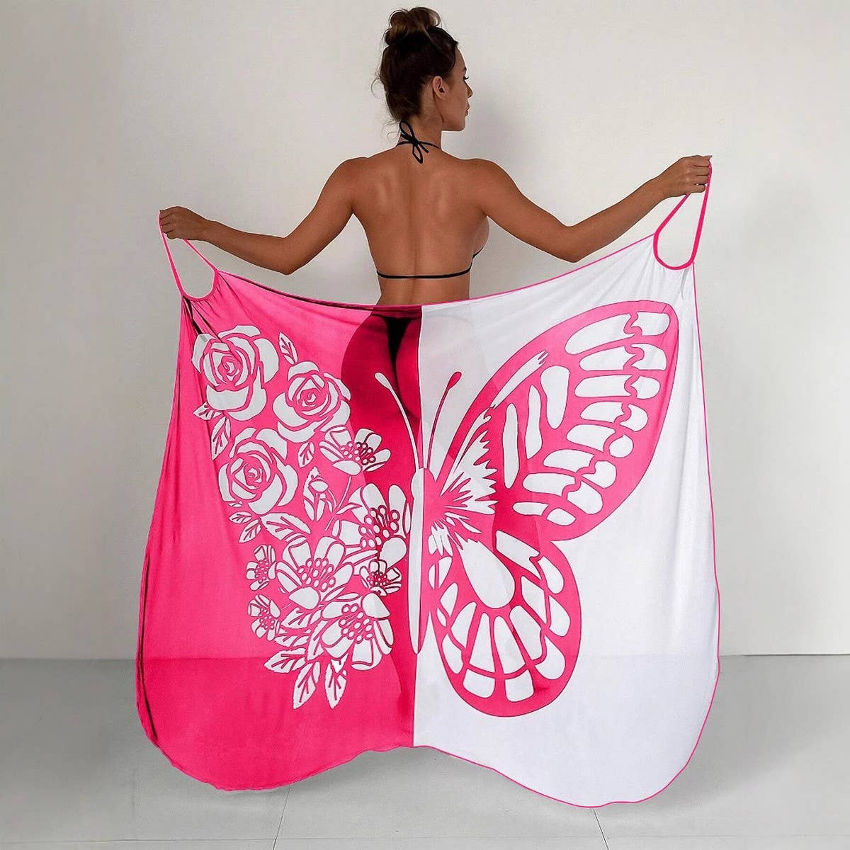 MULTI WAY BEACH DRESS COLOR BLOCK PRINT COVER UP_CWBLS0462