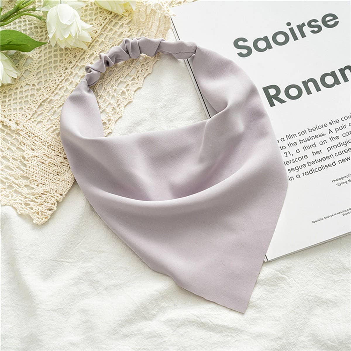 SOLID COLOR CHIFFON TRIANGLE SCARF HAIRACCESSORIES_CWAHA4154