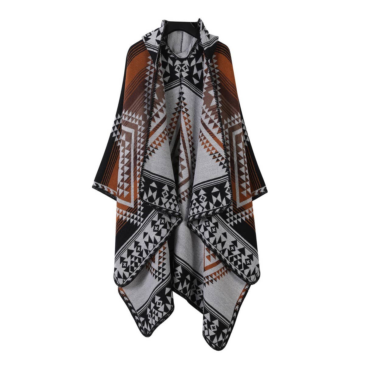 Vintage Jacquard Warm Scarf Slit Hooded Cape_Cwasc2268