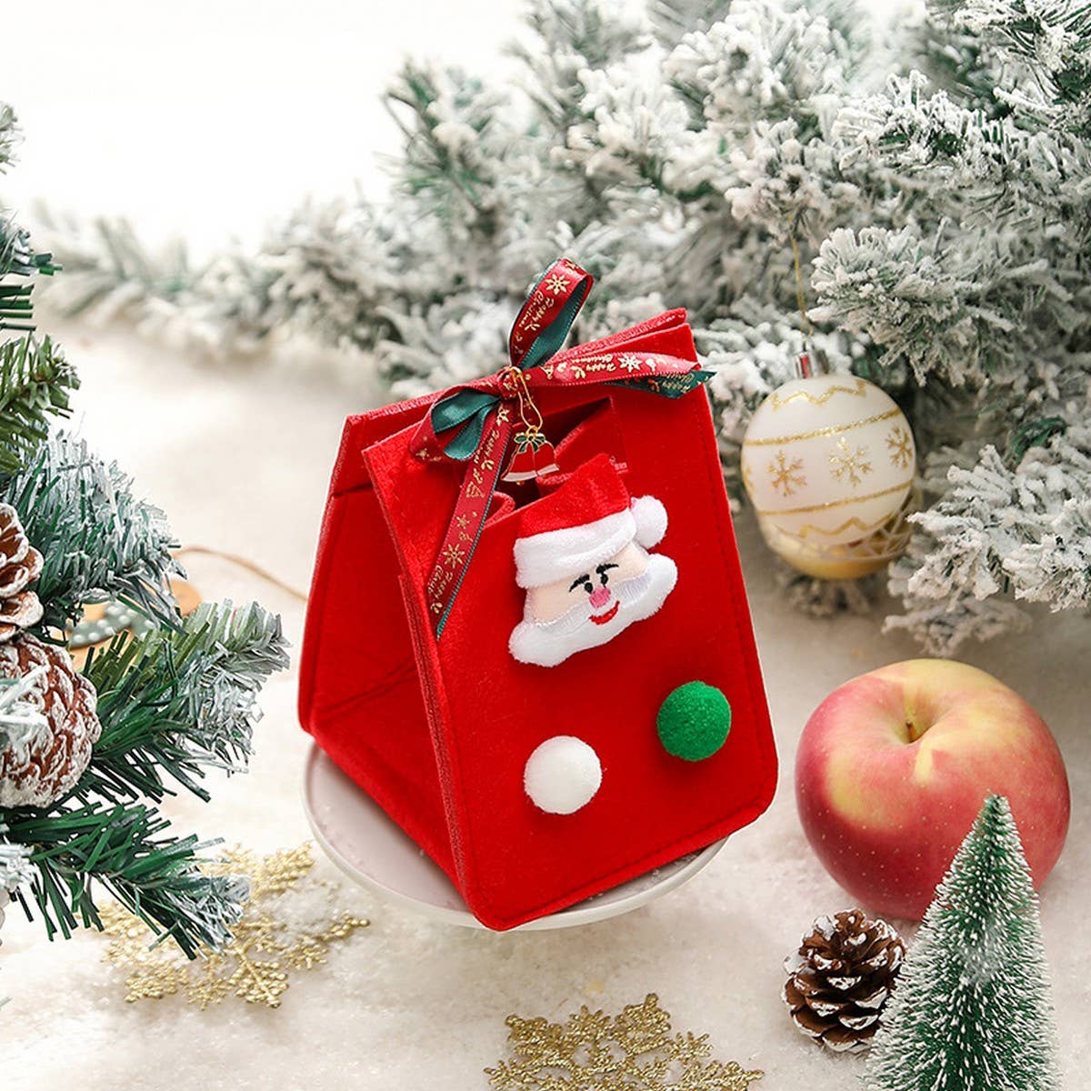 Felt Xmas Apple Bag Gift Box Tote Pouch_Cwmm10578