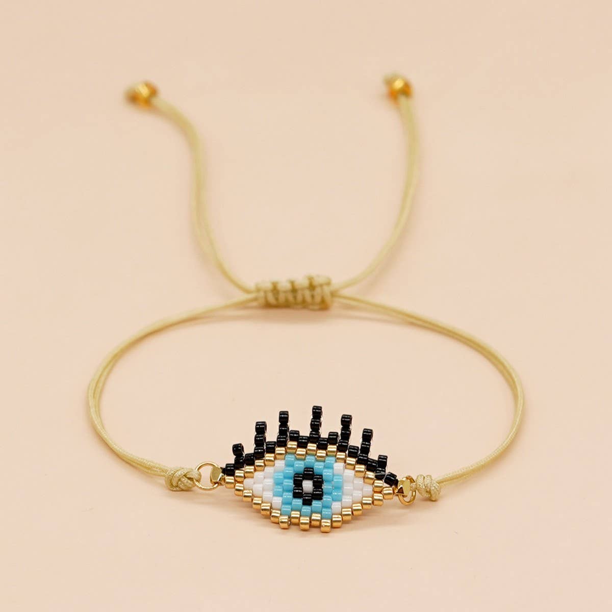 COLORFUL 3 ROW RICE BEAD BRAIDED BRACELET_CWMM3846