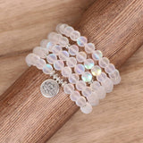 108 WHITE BLUE GLITTER BEADED BRACELET WITH CHARM_CWAJE3933