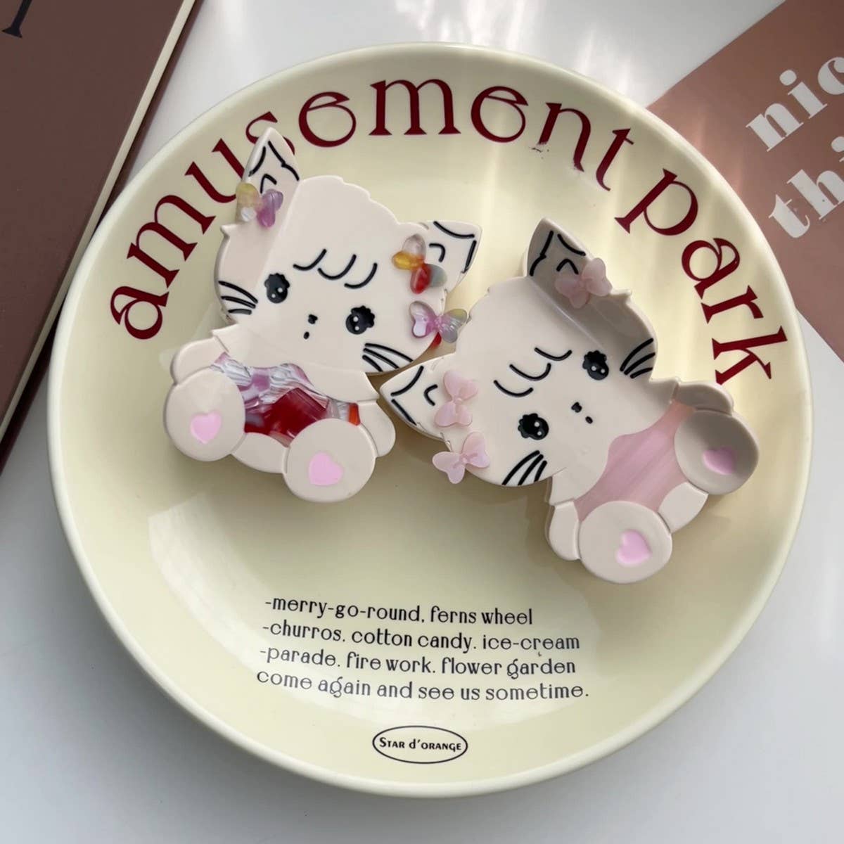 CUTE ACETATE CAT CLAW CLIP MEDIUM HAIR ACCESSORY_CWAHA5887