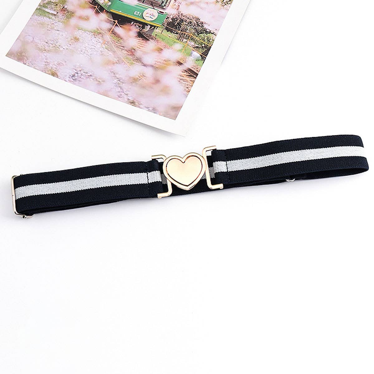 LOVE ALLOY ELASTIC BAND ELASTIC WOVEN CANVAS BELT_CWABE0680