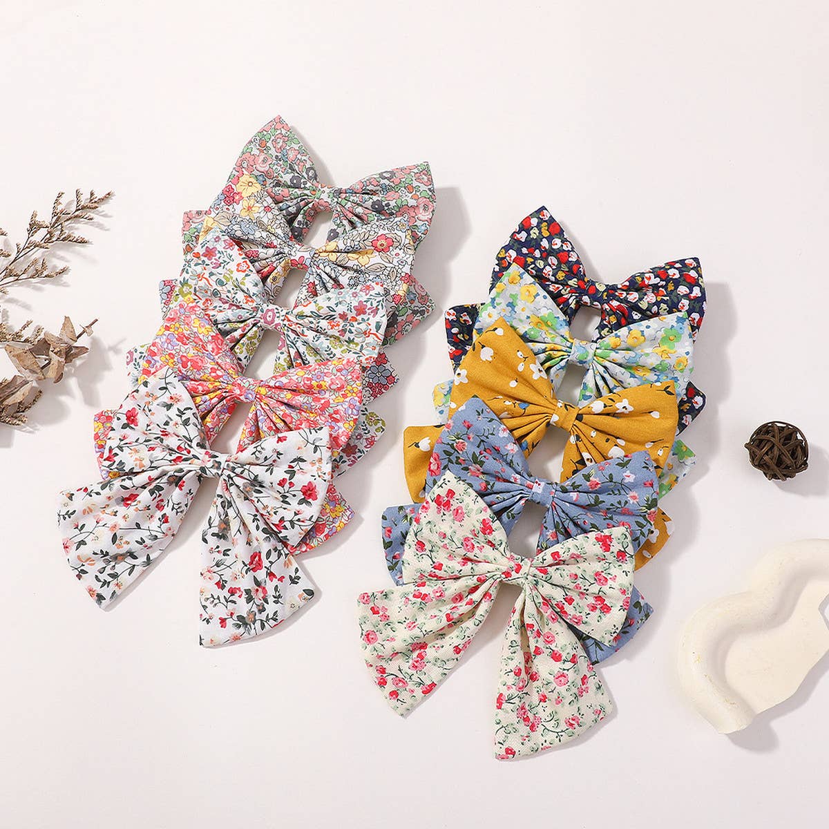 CHILDRENS SIMPLE FLORAL BOW HAIRPIN_CWAHA2366