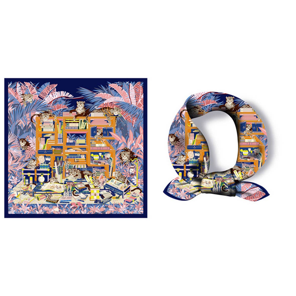 GREEN SILK SCARF VERSATILE NECK TIE HAIR ACCES_CWASC0659