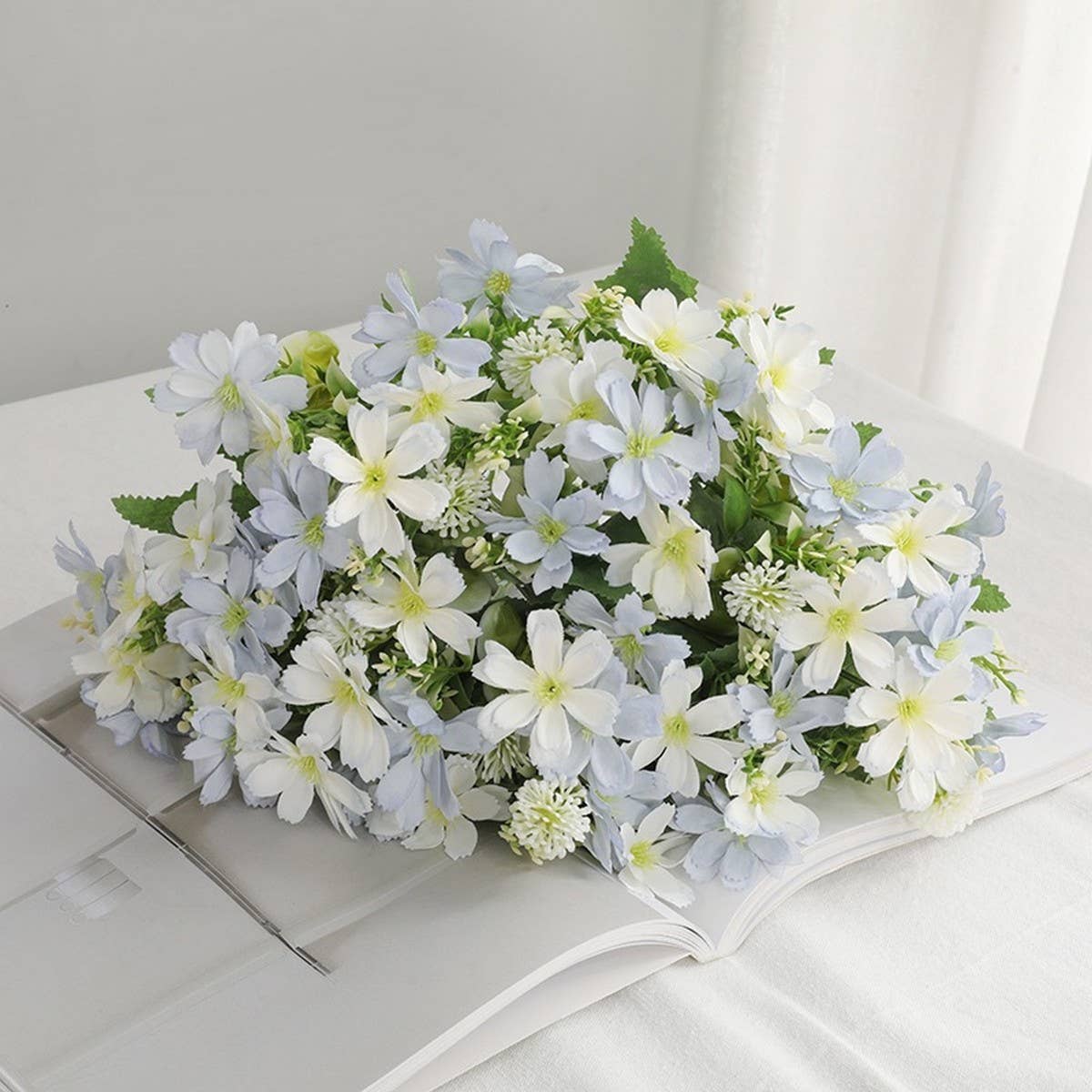 FAUX 10 HEAD DAISY BOUQUET FOR LIVING ROOM DECOR_CWMM6581