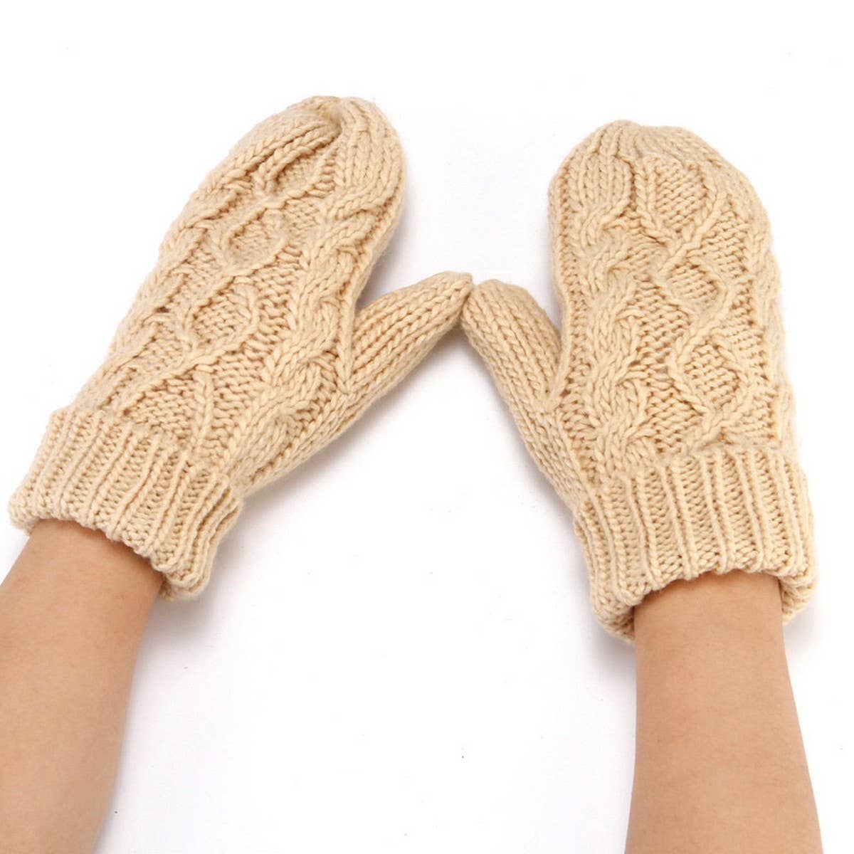 Winter Solid Color Knitted Fingerless Gloves_Cwag0252