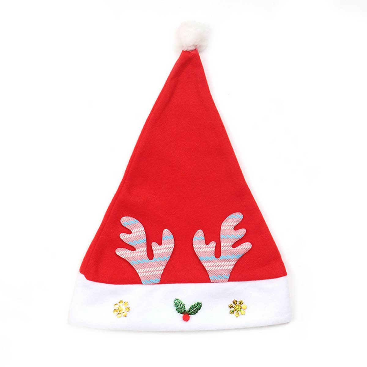 REINDEER GOLD VELVET SANTA HAT FOR CHRISTMAS_CWAJE05368