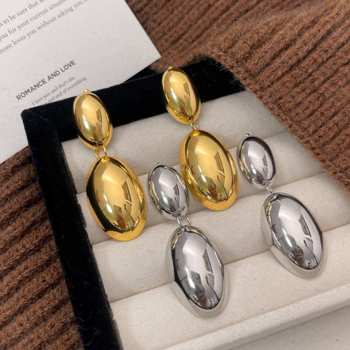 NICHE HIGH END DESIGN PHOTOSENSITIVE OVAL EARRINGS_CWAJE3141