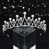 DIAMOND PEARL BRIDAL WEDDING CRYSTAL TIARA_CWMM2013