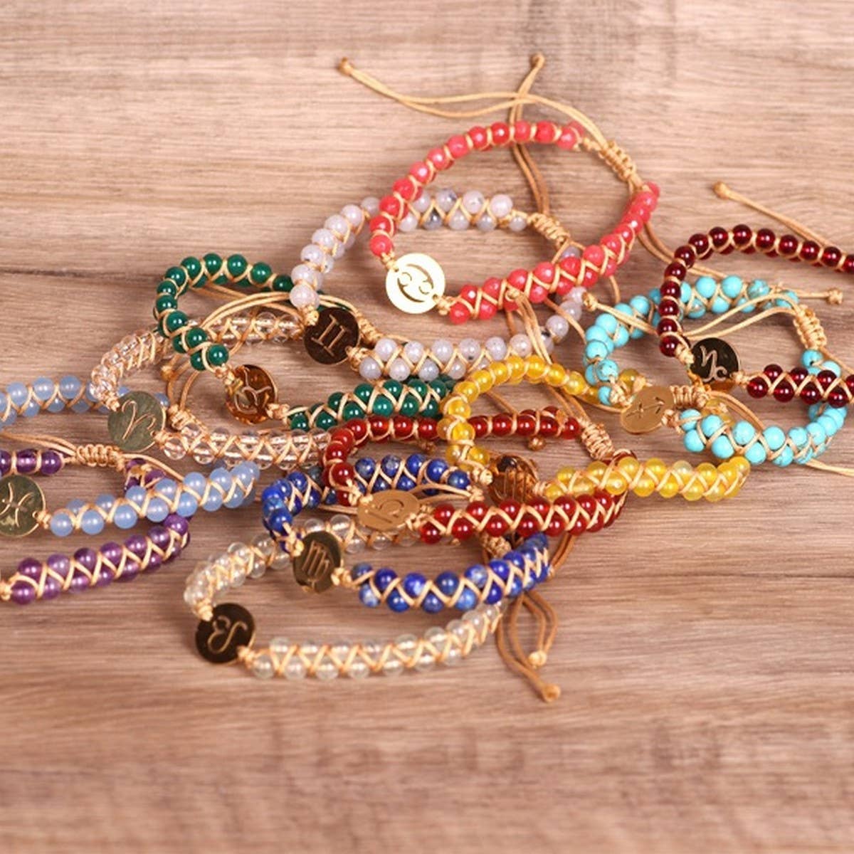 CONSTELLATIONS 4MM STONE BEADS BRAIDED BRACELETS_CWAJE3939