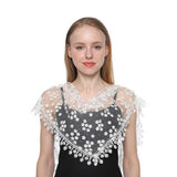 SOLID COLOR TASSEL FLOWER TRIANGLE LACE VEIL_CWMM1987