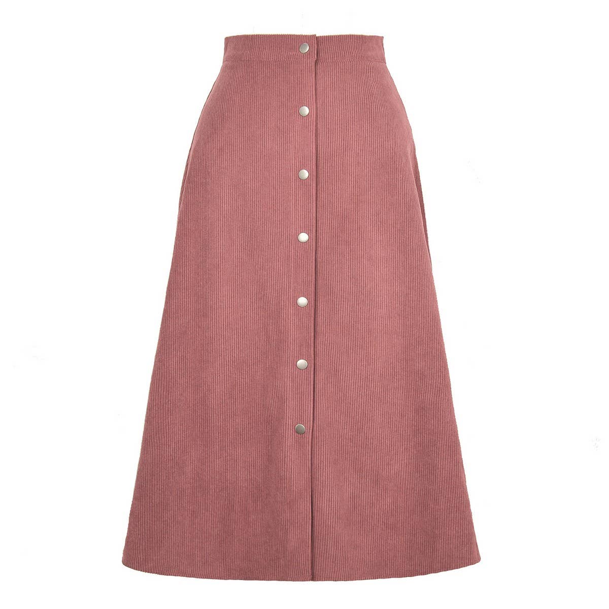 CORDUROY SKIRT SINGLE BREASTED HIGH WAISTLONGSKIRT_CWBSS0372