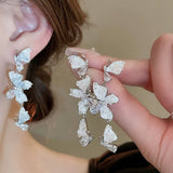GRADIENT SWEET CRYSTAL BUTTERFLY LONG EARRINGS_CWAJE2177