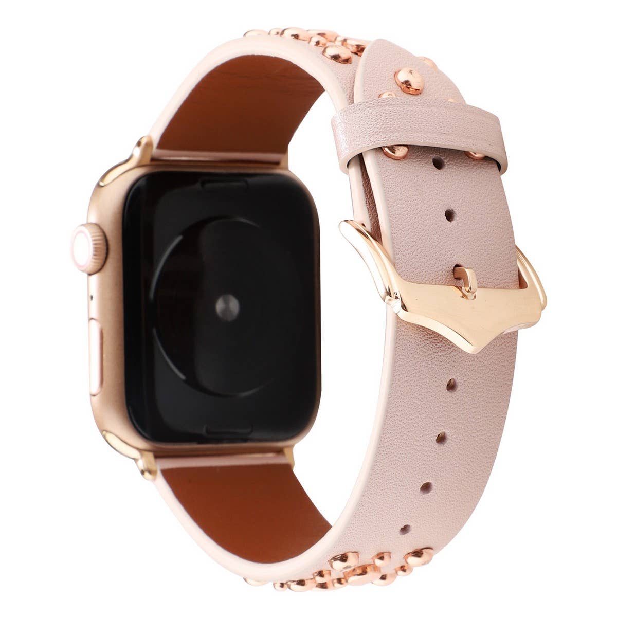 IWATCH9 1IWATCH8 GOLD RIVET GENUINE LEATHER STRAP_CWWW0078