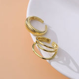 NEW GEOMETRIC OPEN RING 2 PIECE SET_CWAJE1991