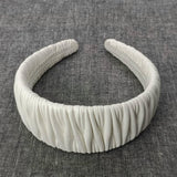 ELEGANT FRENCH VINTAGE RUCHED PU HEADBAND_CWAHA6320