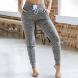 Solid Color Drawstring Leg Sports Style Pants
