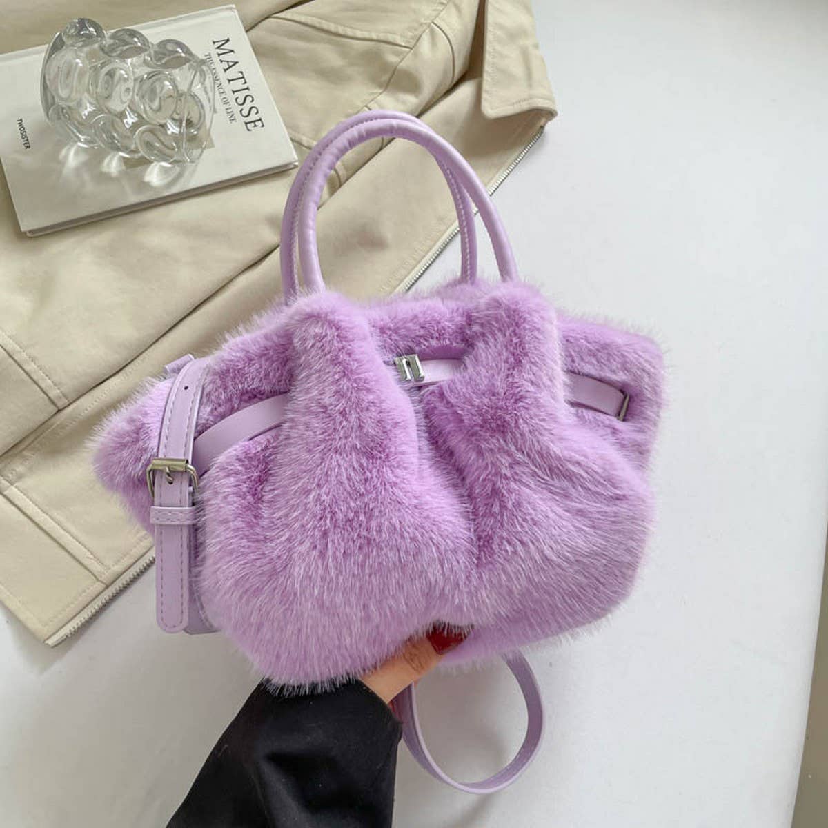 Soft Fur Bucket Bag ? Cute Crossbody Purse_Cuab00393