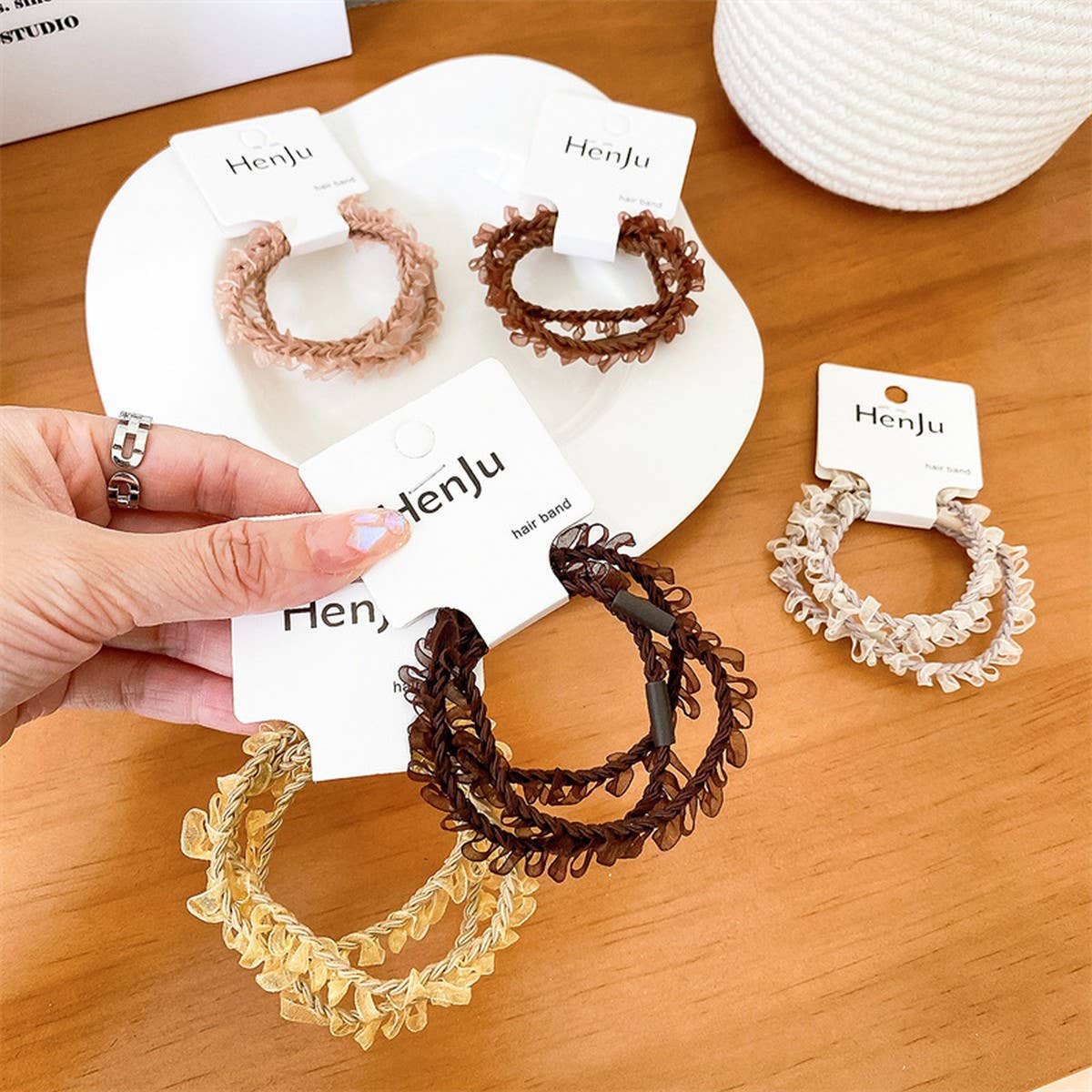 LIGHT LUXURY HAIR TIES 3 PIECE SET_CWAHA1116