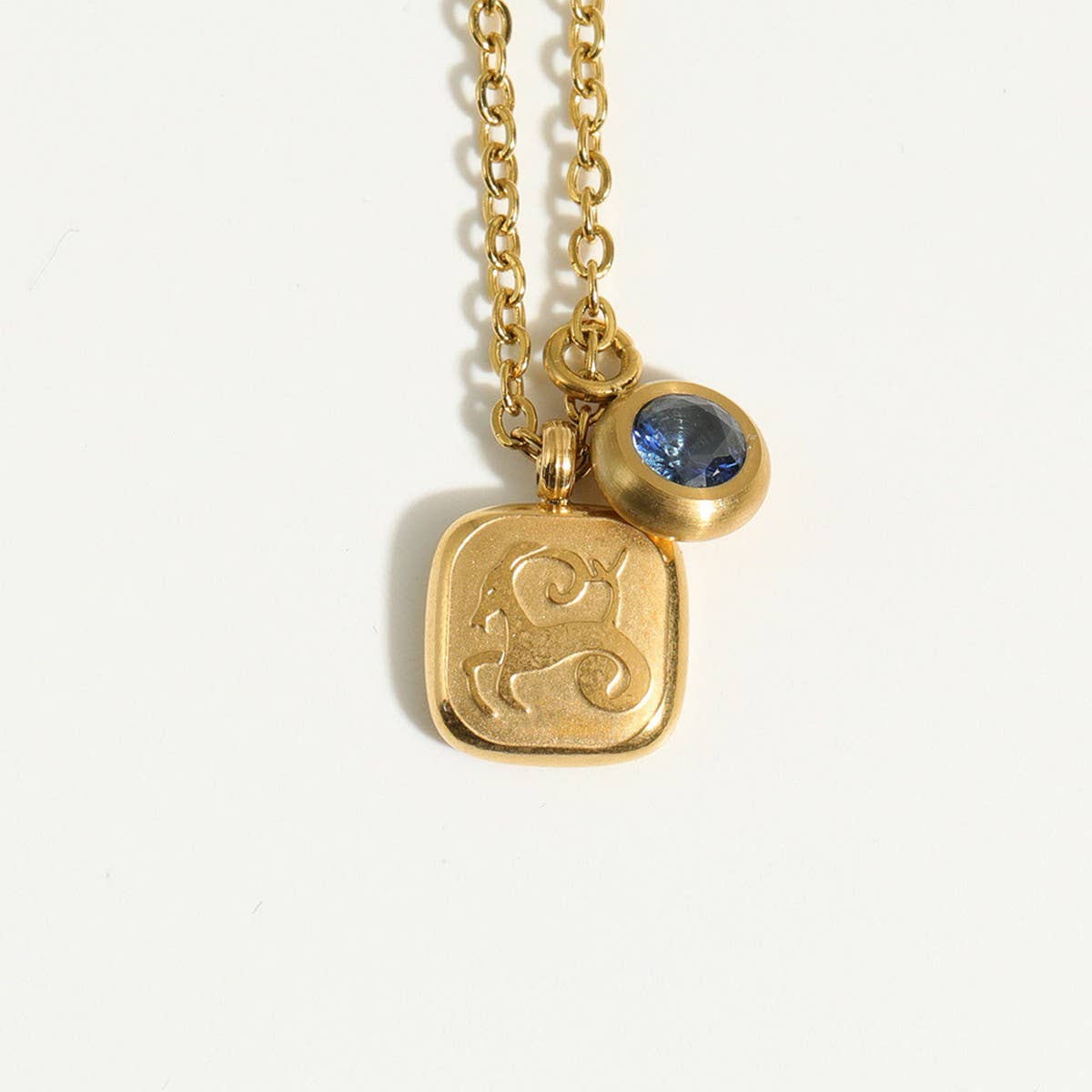 Vintage 12 Zodiac Sign Pendant Necklace_Cwmm5543