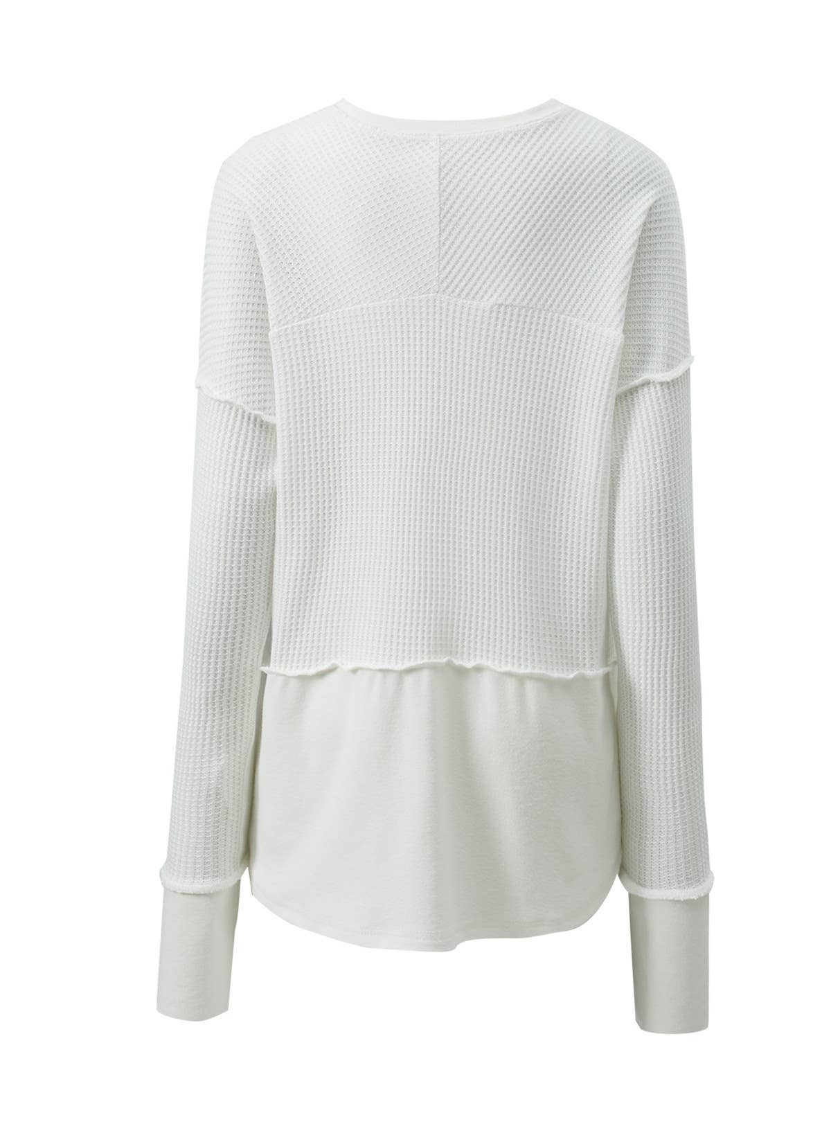 Solid Color Long Sleeve Patchwork Loose Hoodie