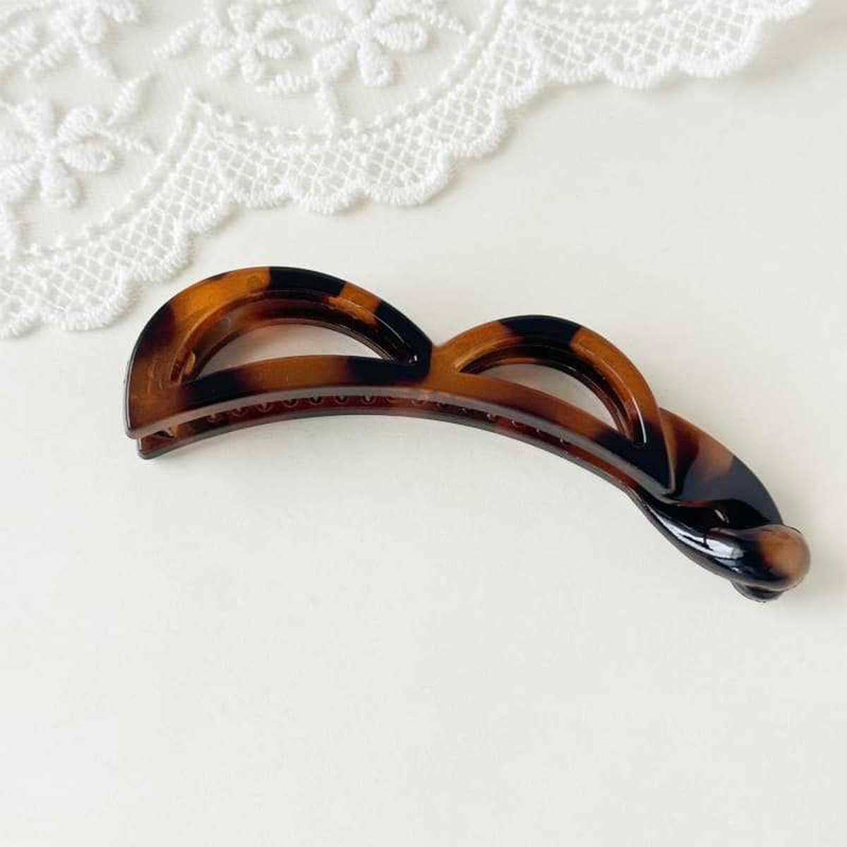 Bow Banana Hair Clip Elegant Ponytail Holder_Cwaha07559