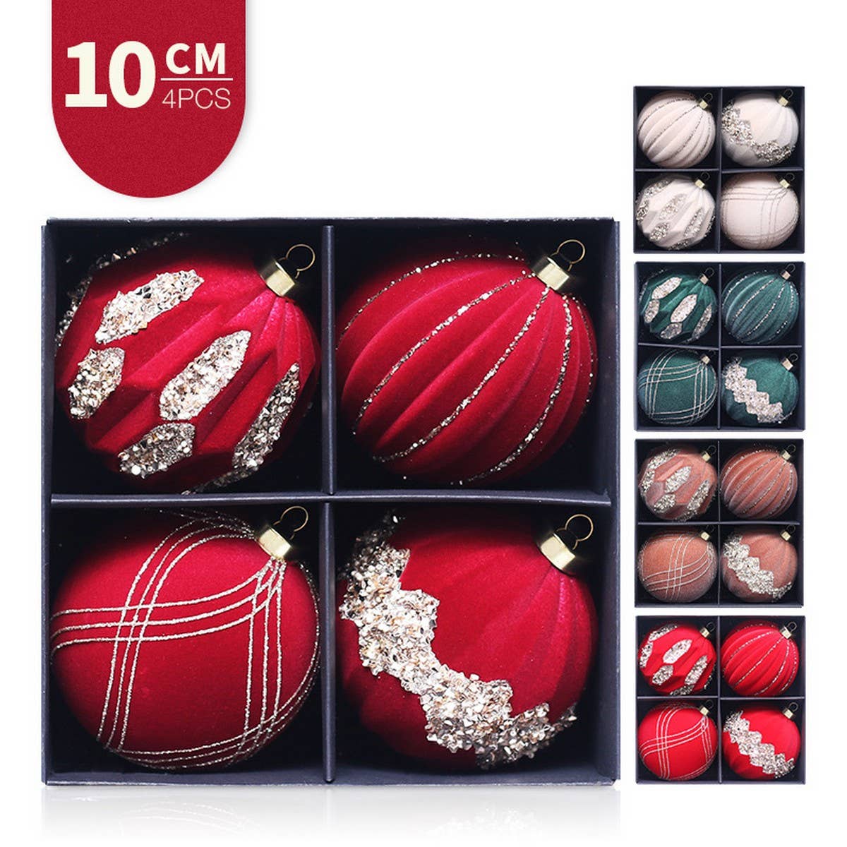 Glitter Flannel Christmas Ball Ornament Set_Cwmm9982