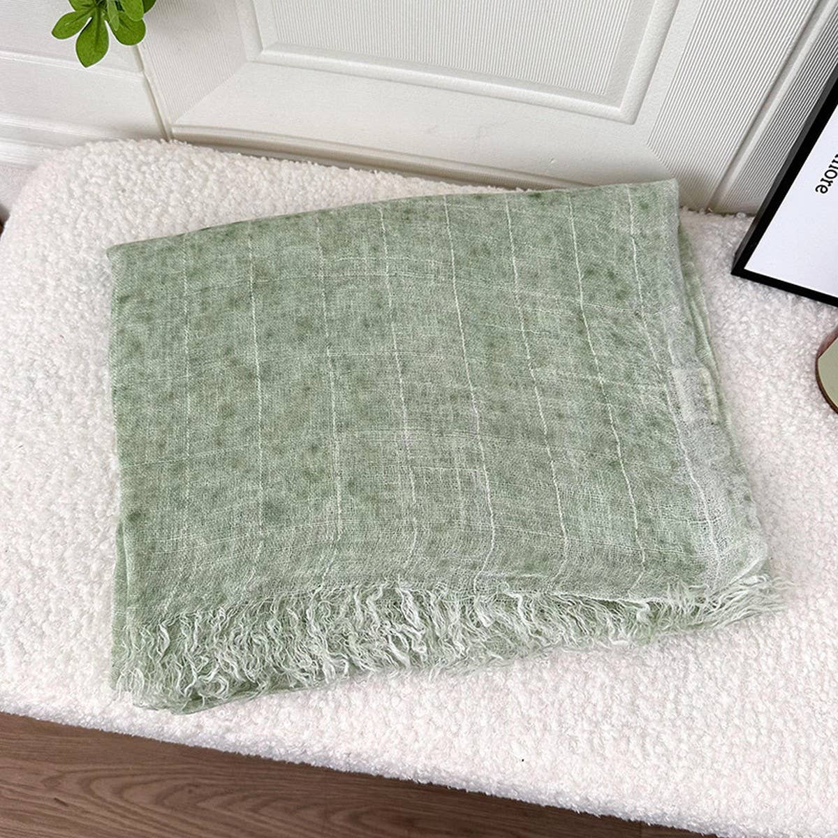 Contrast Color Spray Dyed Long Scarf Shawl_Cwasc1408