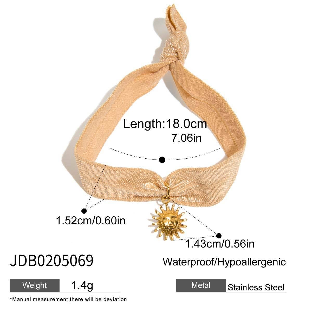 SWEET 18K GOLD PINK LACE BOW PENDANT BRACELET_CWAJE4806