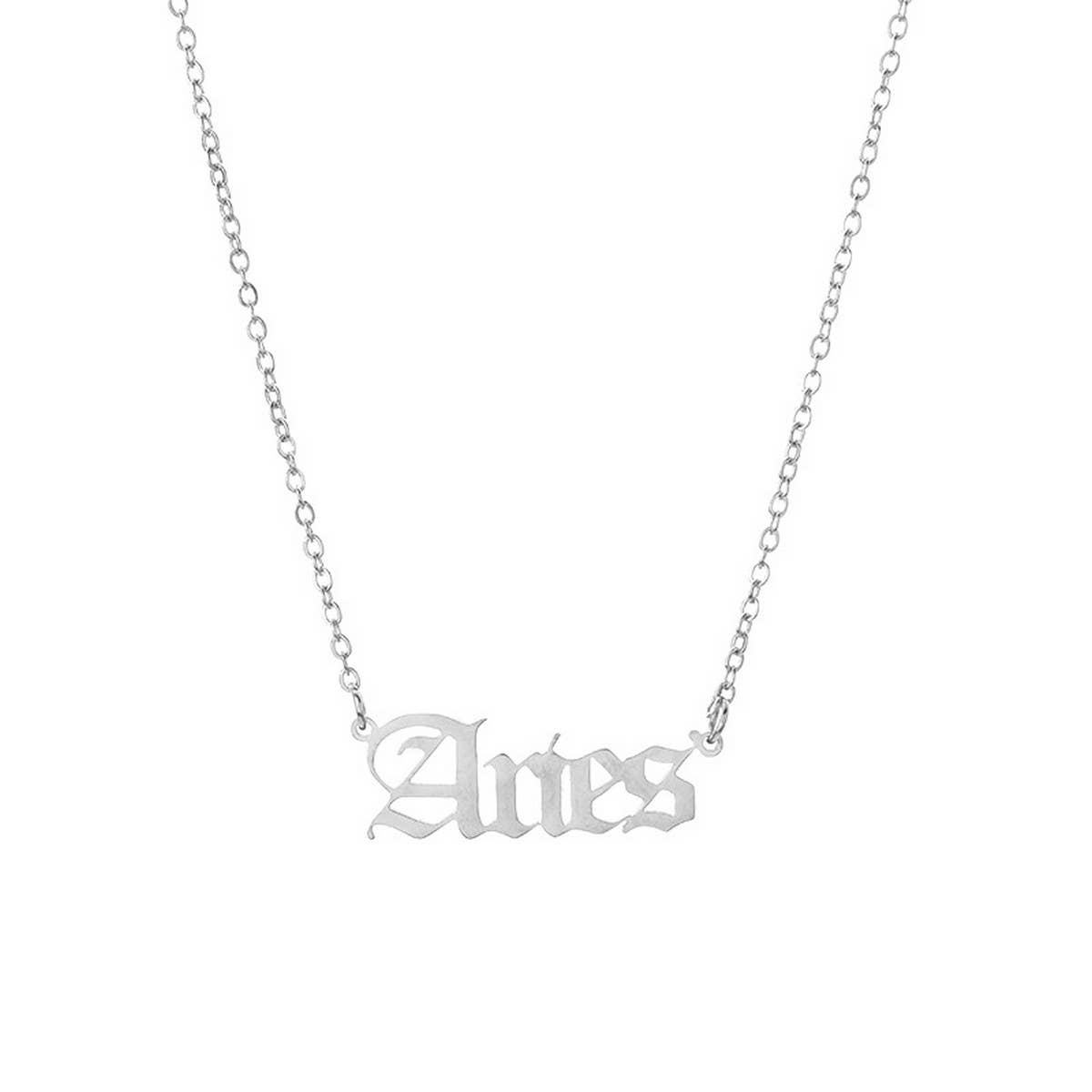 STAINLESS STEEL ZODIAC PENDANT CLAVICLE NECKLACE_CWMM2719