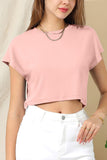 CREW NECK SHORT SLEEVE CROP TOP