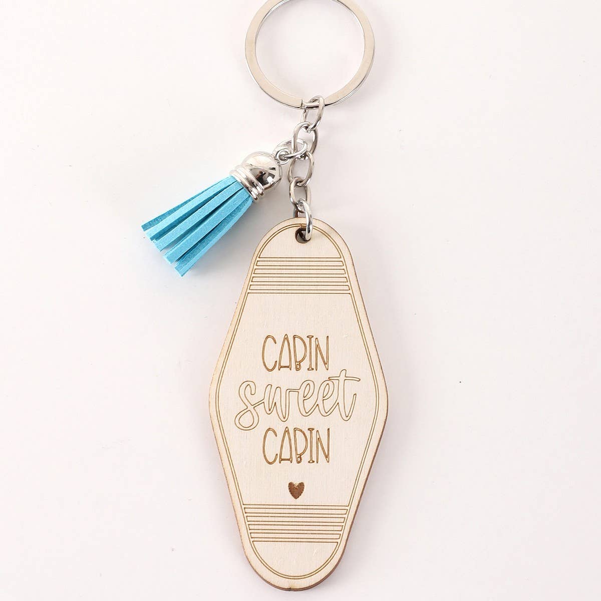 LETTER ENGRAVED WOODEN KEYCHAIN_CWMM0572
