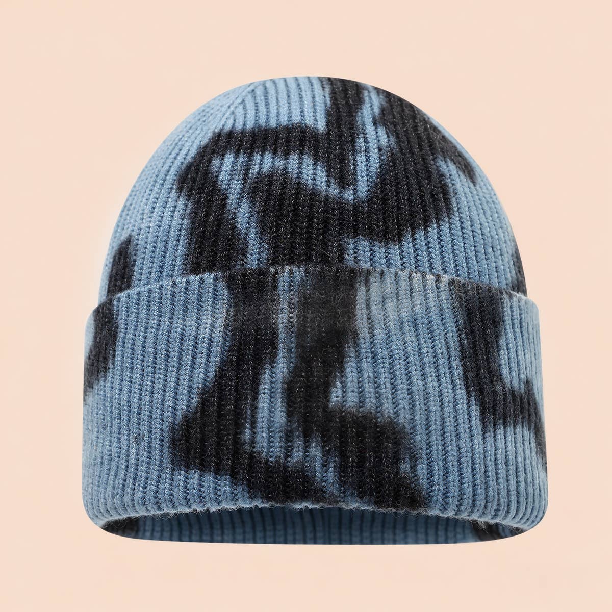 Tie Dye Knit Beanie Women Street Style Winter_Cwah04733