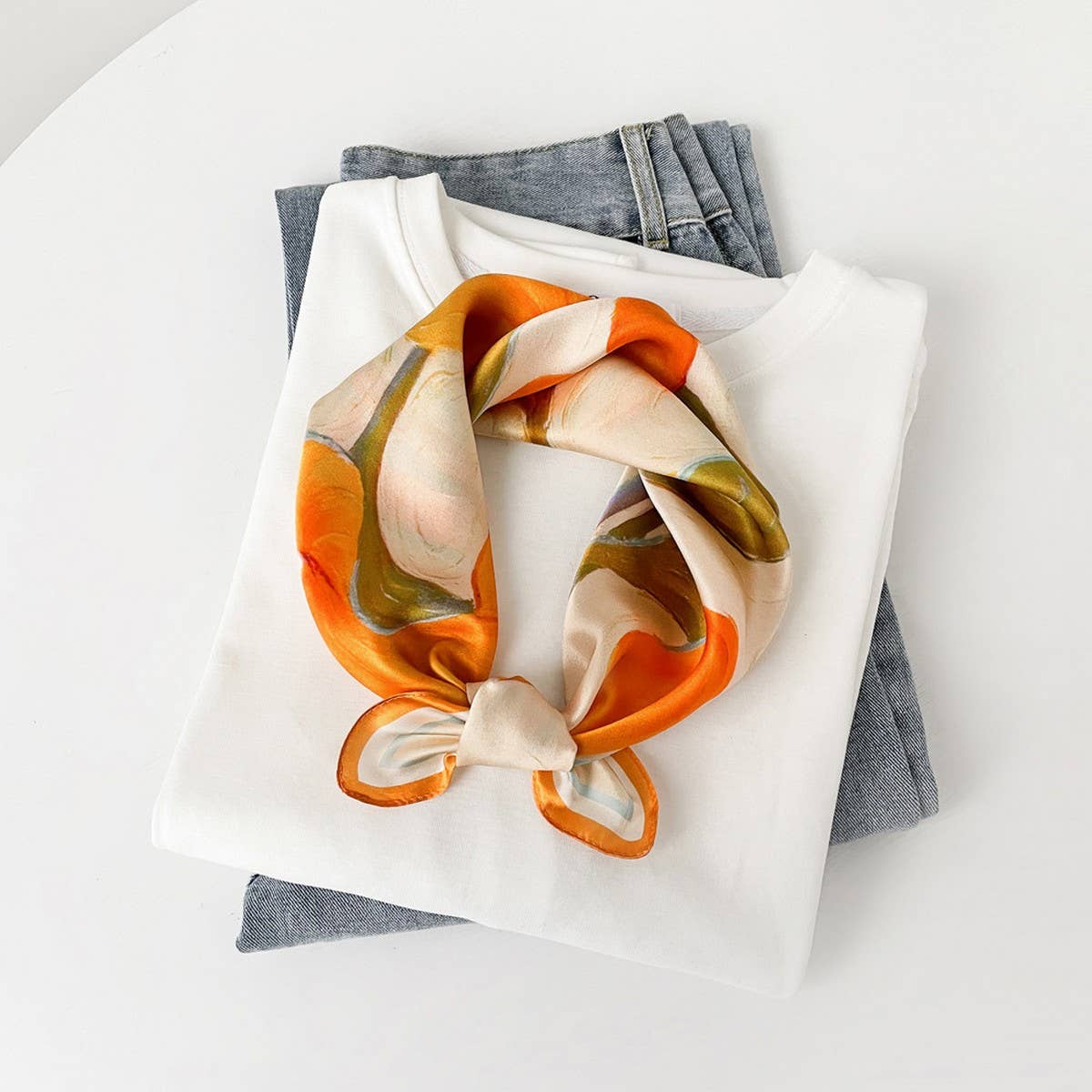 SILK SQUARE SCARF ELEGANT CHINESE FLORAL PRINT_CWASC0814