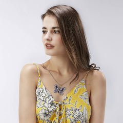 Vintage Multicolor Butterfly Necklace