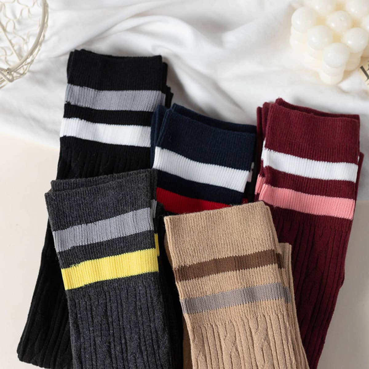2024 NEW ALL MATCH STRIPED KNEE HIGH SOCKS_CWMS0654