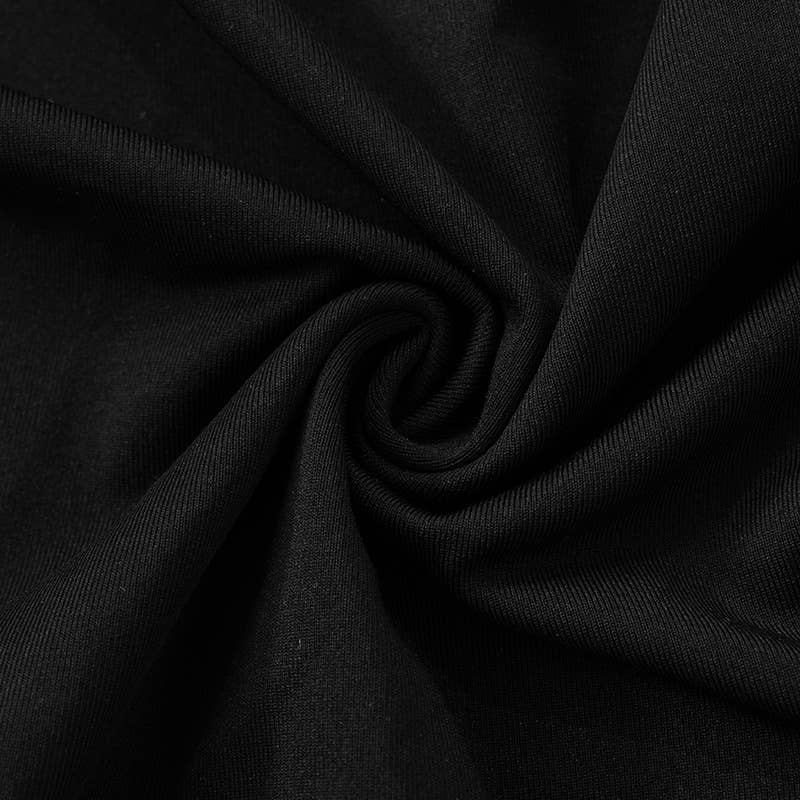 Solid Color Crew Neck Patchwork Long Sleeve Top