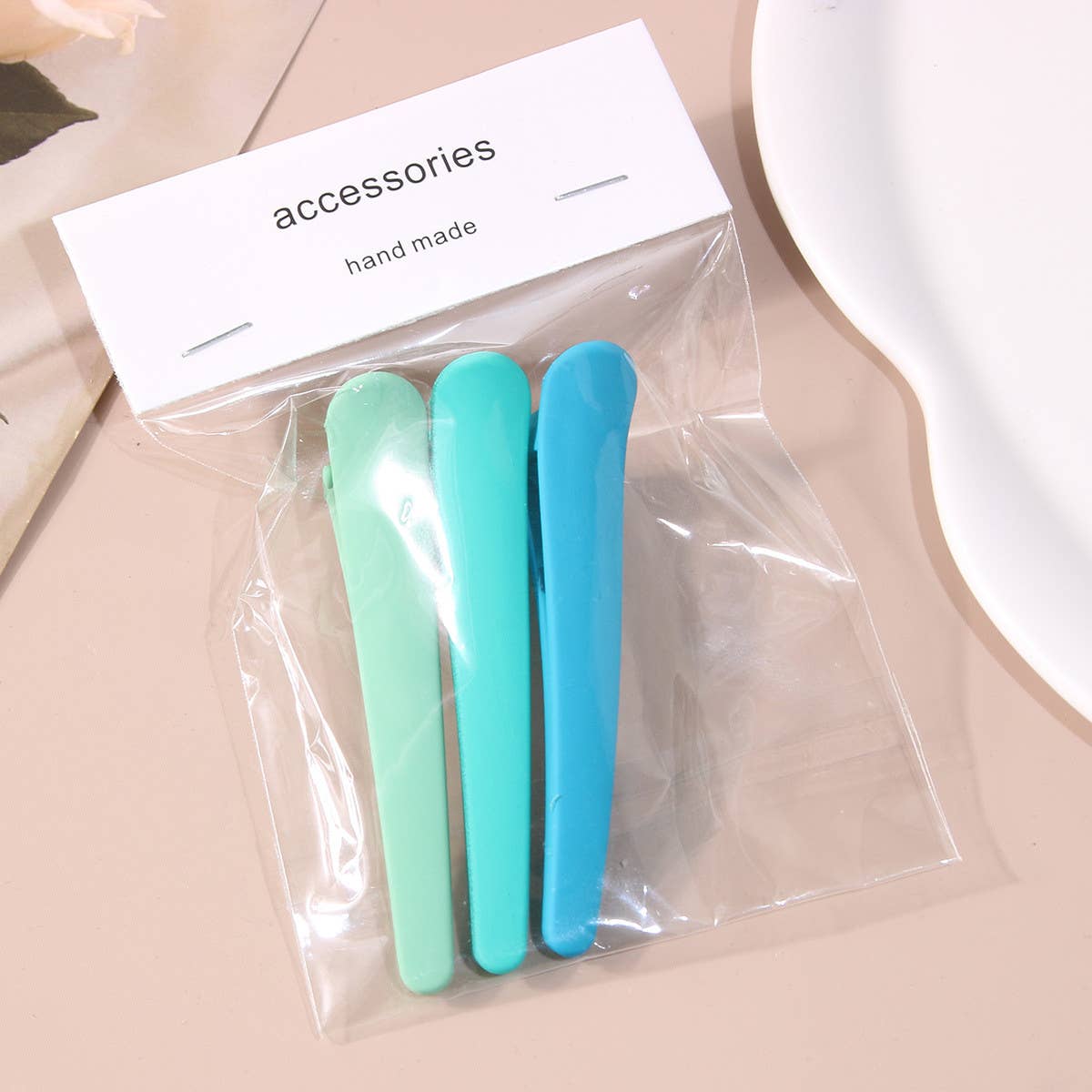 3PCS NO CREASE HAIR CLIPS SET MATTE DUCKBILL PINS_CWAHA1045