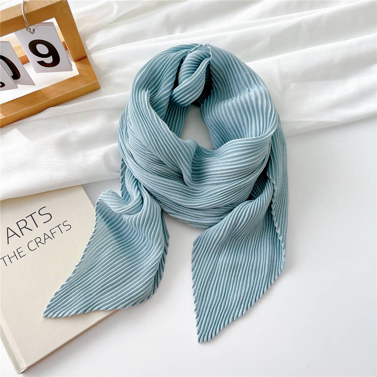 Cwasc2389_Wrinkled Solid Color Cotton And Linen Scarf