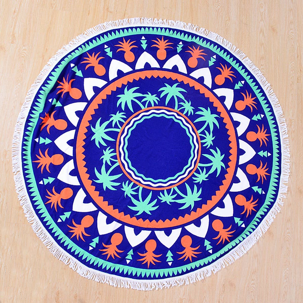 ROUND MICROFIBER TASSEL BEACH TOWEL BLANKET_CWMM7602