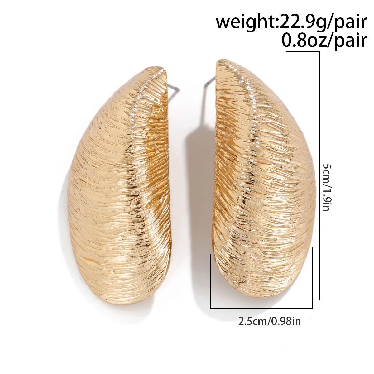 Wrinkled Exaggerated Irregular Teardrop Earrings_Cwaje1813