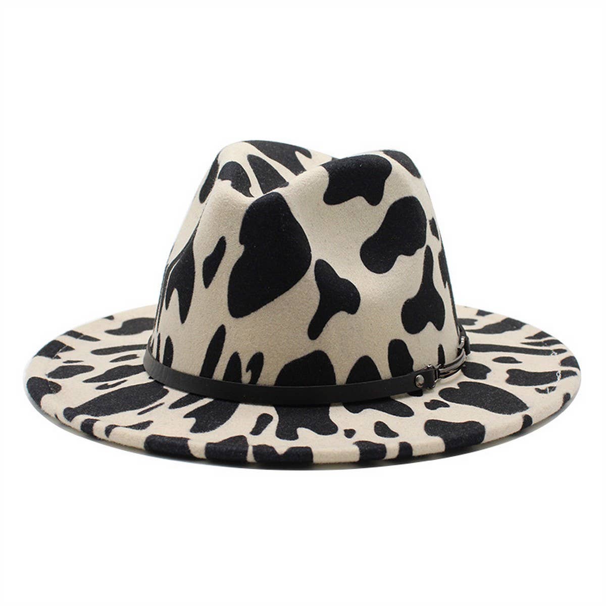 FASHION COW PATTERN WOOLEN HAT JAZZ HAT FELT HAT_CWAH2569