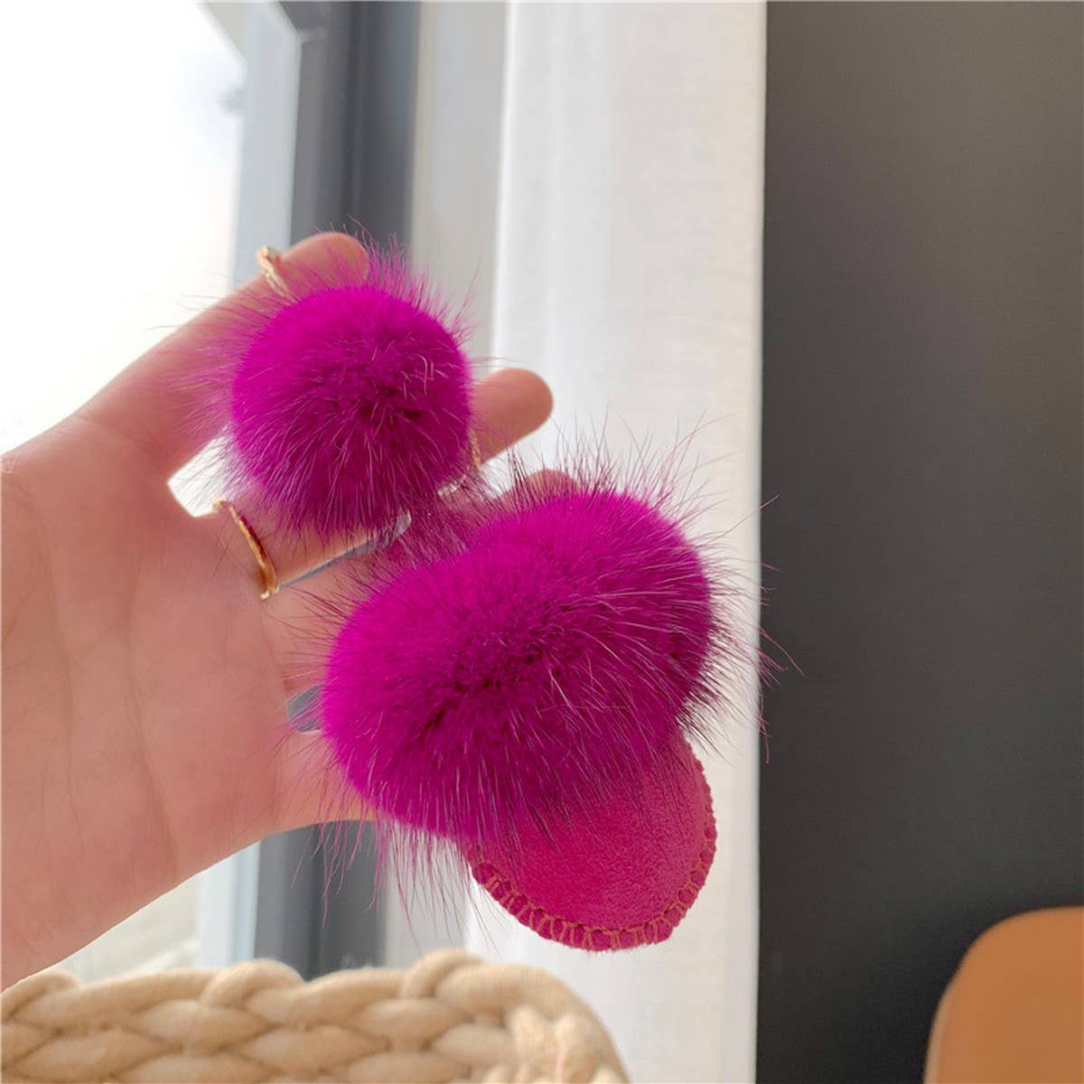 Wool Slippers Pendant Personalized Plush Keychain_Cwmm2486